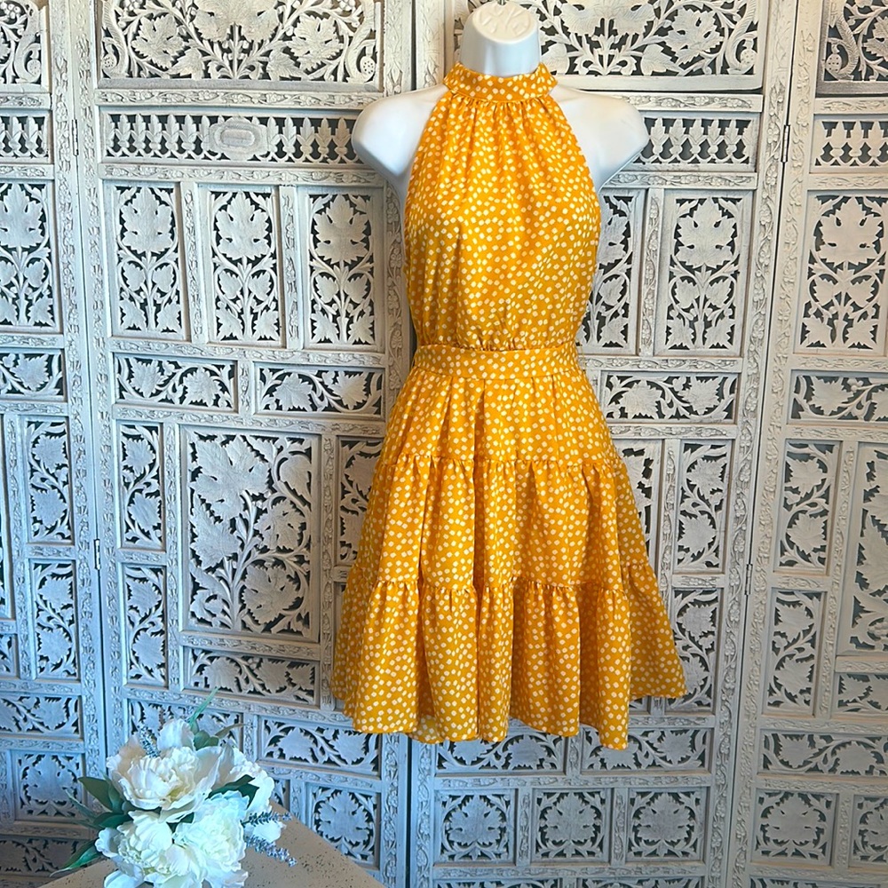 White and orange Sundress.